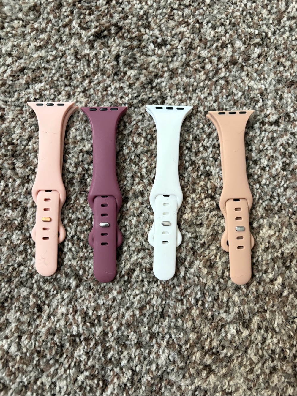 Amazon Silicone Watch Band 4-Pack — Blush, Plum, White, Peach